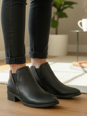 Dolcetta by Dolce Vita Black Slip-On Ankle Booties - Size 7